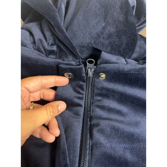 Torrid Navy Blue Velour Zip-Up Hoodie 2XL | Plus Size Cozy Soft Jacket - Picture 7 of 7